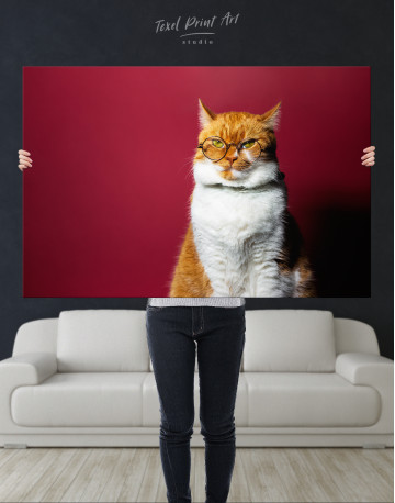 Cat Portrait with Glasses Canvas Wall Art - image 10