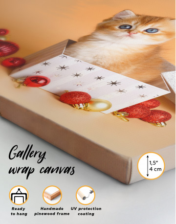 Christmas Box British Kitten Canvas Wall Art - image 8