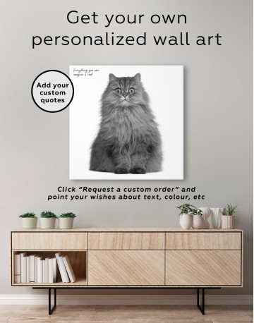 Surprised Persian Cat Canvas Wall Art - image 3