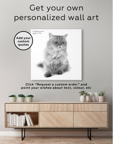 Persian Cat Photo Portrait Canvas Wall Art - image 6