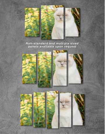 White Bamboo Cat Canvas Wall Art - image 5