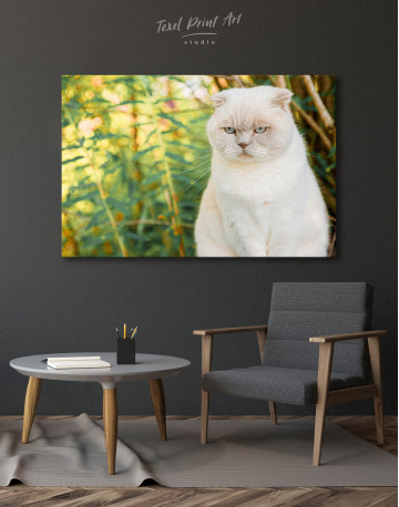 White Bamboo Cat Canvas Wall Art - image 6
