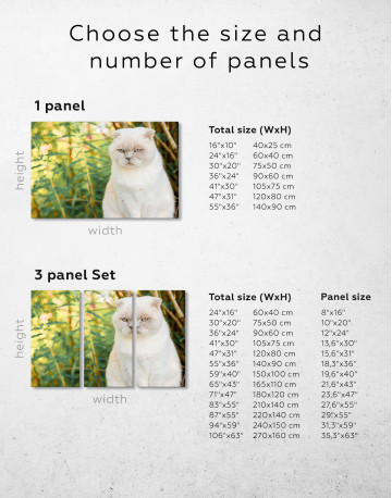 White Bamboo Cat Canvas Wall Art - image 9