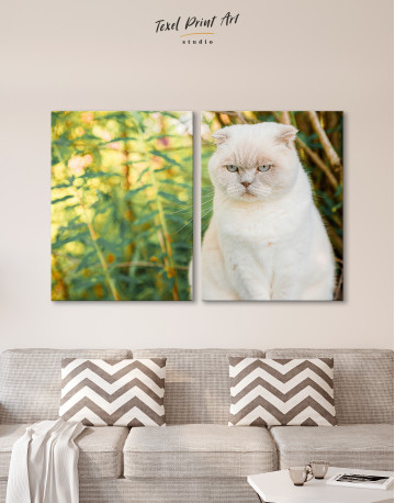 White Bamboo Cat Canvas Wall Art - image 10
