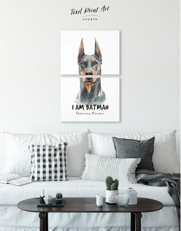 I am Batman Doberman Pinscher Canvas Wall Art - image 5