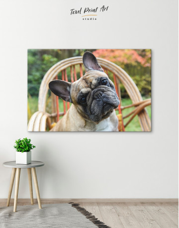 French Bulldog Sitting on Garden Chair Canvas Wall Art - image 6