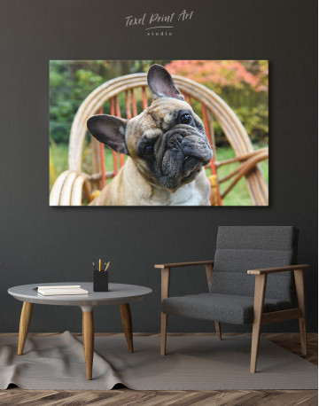 French Bulldog Sitting on Garden Chair Canvas Wall Art - image 4
