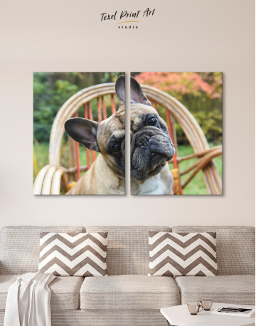 French Bulldog Sitting on Garden Chair Canvas Wall Art - image 10