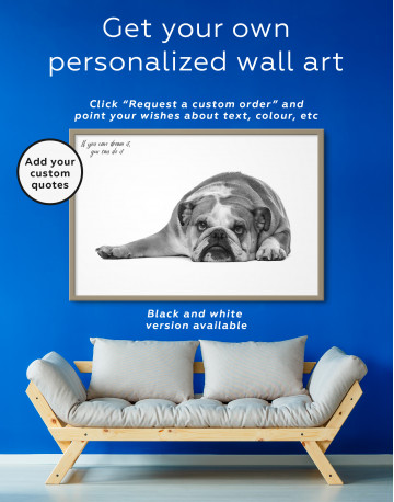 Framed English Bulldog Lying on the Floor Canvas Wall Art - image 4
