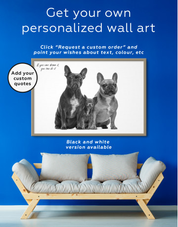 Framed Puppy Chihuahua and French Bulldogs Canvas Wall Art - image 2