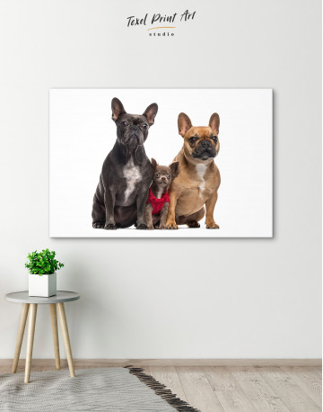 Puppy Chihuahua and French Bulldogs Canvas Wall Art - image 6