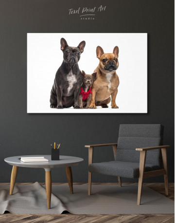 Puppy Chihuahua and French Bulldogs Canvas Wall Art - image 4