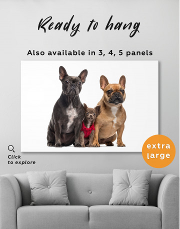 Puppy Chihuahua and French Bulldogs Canvas Wall Art - image 3
