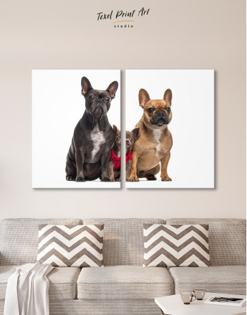 Puppy Chihuahua and French Bulldogs Canvas Wall Art - image 10
