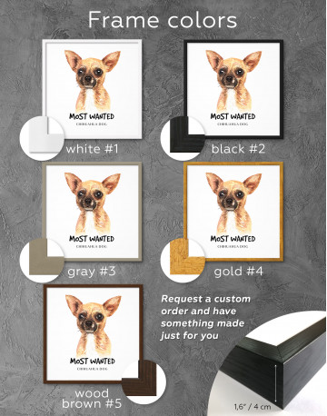 Framed Most Wanted Chihuahua Canvas Wall Art - image 1