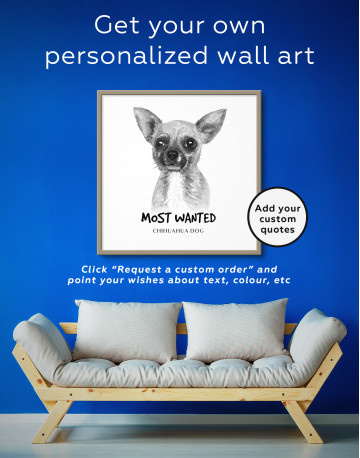 Framed Most Wanted Chihuahua Canvas Wall Art - image 2