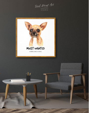 Framed Most Wanted Chihuahua Canvas Wall Art - image 3