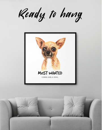 Framed Most Wanted Chihuahua Canvas Wall Art