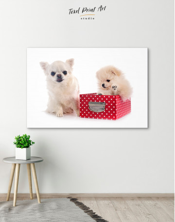 Cute Pomeranian and Chihuahua Canvas Wall Art - image 2