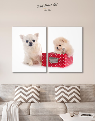 Cute Pomeranian and Chihuahua Canvas Wall Art - image 9