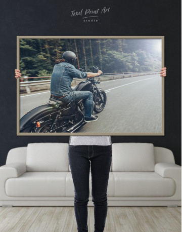 Framed Chopper Rider Canvas Wall Art - image 5