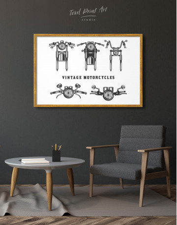 Framed Vintage Motorcycles Canvas Wall Art - image 3