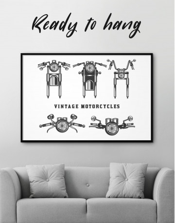 Framed Vintage Motorcycles Canvas Wall Art