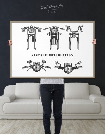 Framed Vintage Motorcycles Canvas Wall Art - image 5