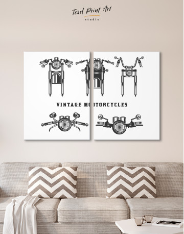 Vintage Motorcycles Canvas Wall Art - image 1