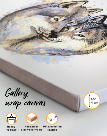 Wolf Couple in Love Painting Canvas Wall Art - image 8