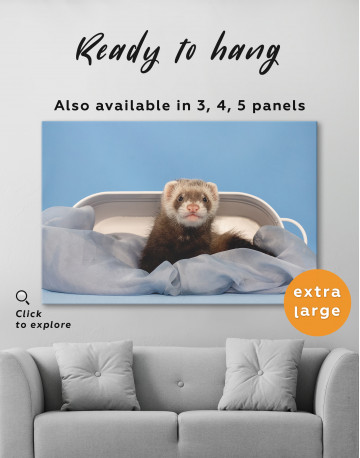 Lazy Ferret in Bed Canvas Wall Art - image 3