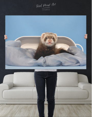 Lazy Ferret in Bed Canvas Wall Art - image 9