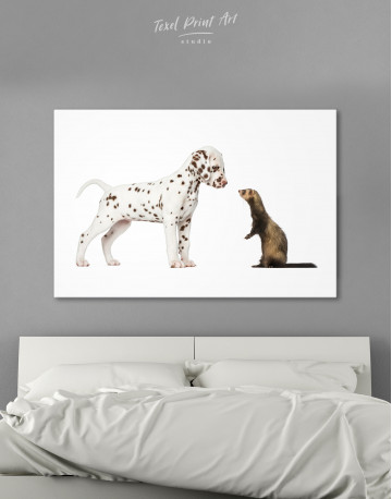 Puppy Dalmatian and Ferret Canvas Wall Art