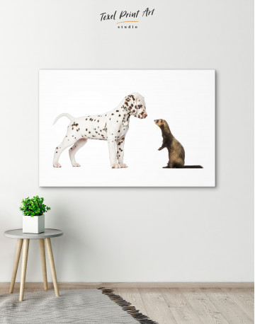 Puppy Dalmatian and Ferret Canvas Wall Art - image 6