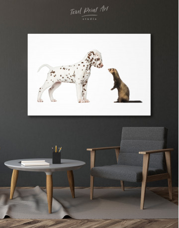 Puppy Dalmatian and Ferret Canvas Wall Art - image 4