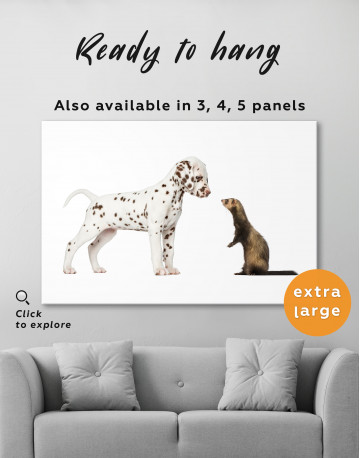 Puppy Dalmatian and Ferret Canvas Wall Art - image 5