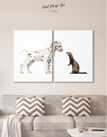 Puppy Dalmatian and Ferret Canvas Wall Art - image 10