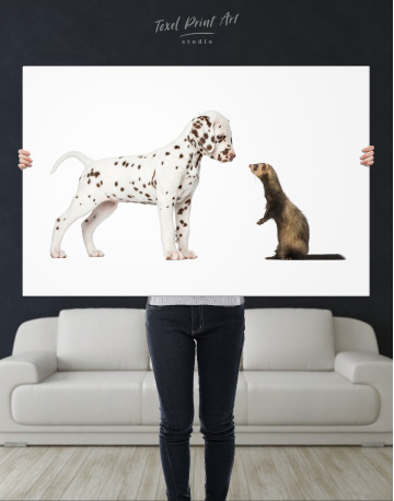 Puppy Dalmatian and Ferret Canvas Wall Art - image 9