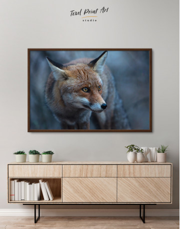 Framed Red Fox in Forest (Portrait) Canvas Wall Art - image 3