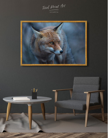 Framed Red Fox in Forest (Portrait) Canvas Wall Art - image 4
