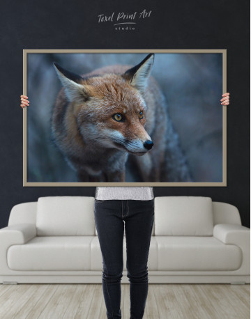 Framed Red Fox in Forest (Portrait) Canvas Wall Art - image 5