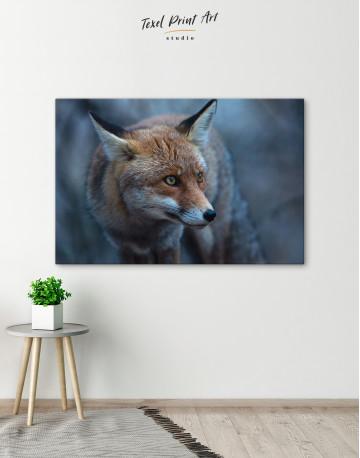 Red Fox in Forest (Portrait) Canvas Wall Art - image 2