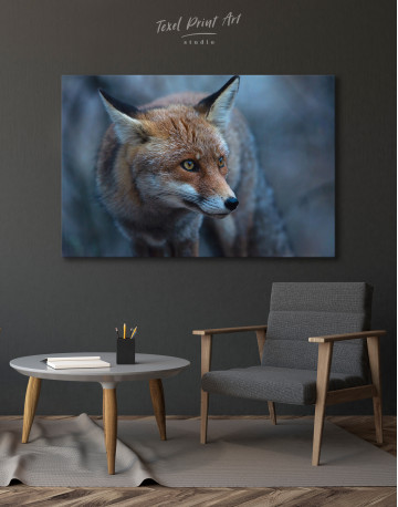 Red Fox in Forest (Portrait) Canvas Wall Art - image 4