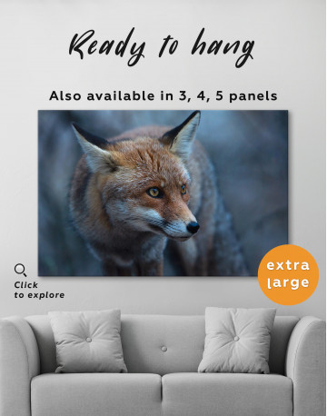 Red Fox in Forest (Portrait) Canvas Wall Art - image 3