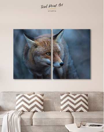 Red Fox in Forest (Portrait) Canvas Wall Art - image 10
