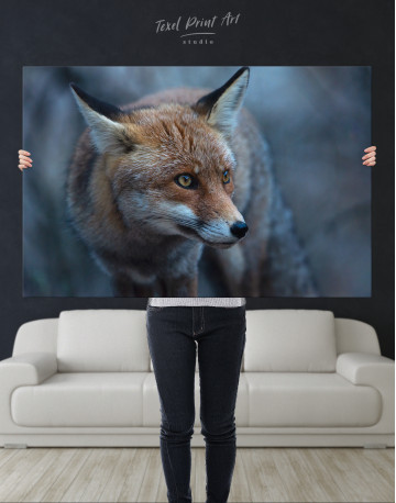 Red Fox in Forest (Portrait) Canvas Wall Art - image 9