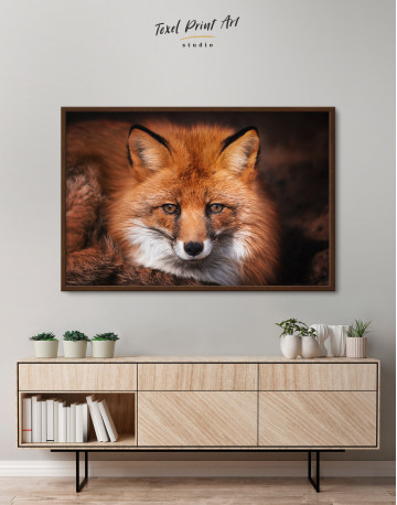Framed Red Fox Close Up Canvas Wall Art - image 3