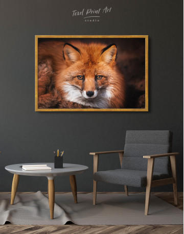 Framed Red Fox Close Up Canvas Wall Art - image 4