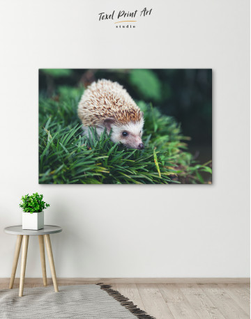 Hedgehog on Green Forest Canvas Wall Art - image 6