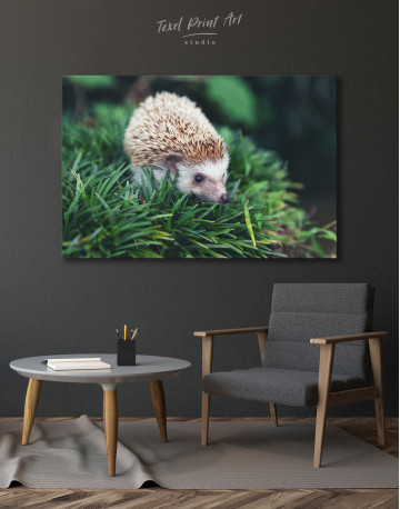 Hedgehog on Green Forest Canvas Wall Art - image 4